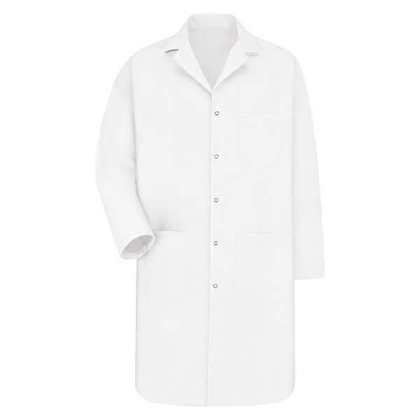 Lab Coat, Polyester/Combed Cotton, 3 Pockets, Snaps