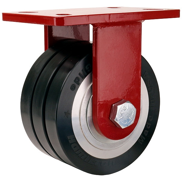 Plate Caster, Rigid, Polyurethane, 7 1/2"H