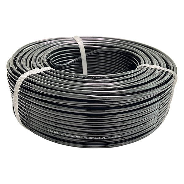 Tubing, 4mm ID x 6mm OD, 250 Ft, Black