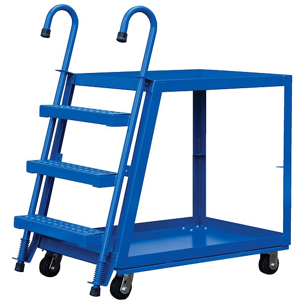 Steel Stock Picking Ladder Cart 1000 lb. Capacity, 39-3/4"L x 21-7/8"W x 50-1/8"H
