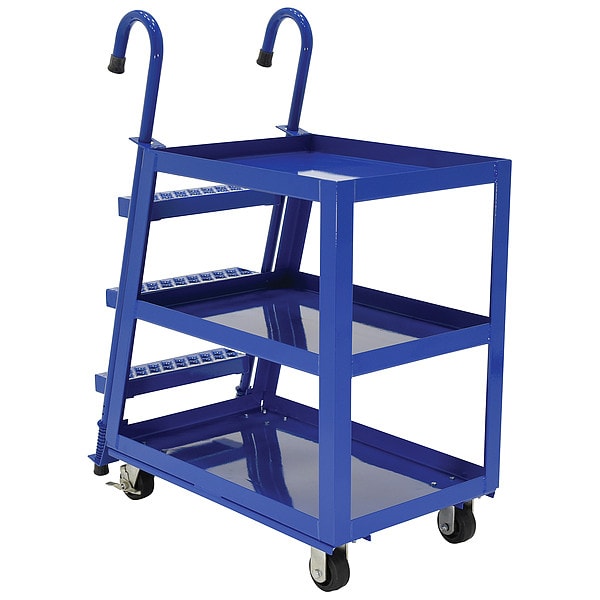 Steel Stock Picking Ladder Cart 1000 lb. Capacity, 39-3/4"L x 21-7/8"W x 50-1/8"H