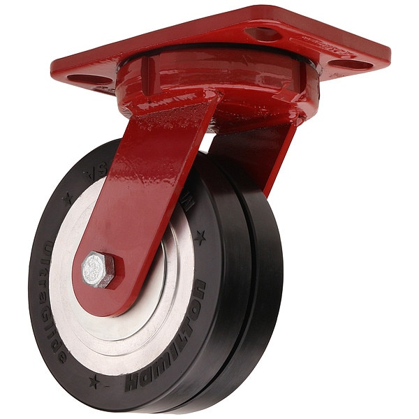 PlateCaster, KingpinlessSwivel, PU, 9 3/4"H