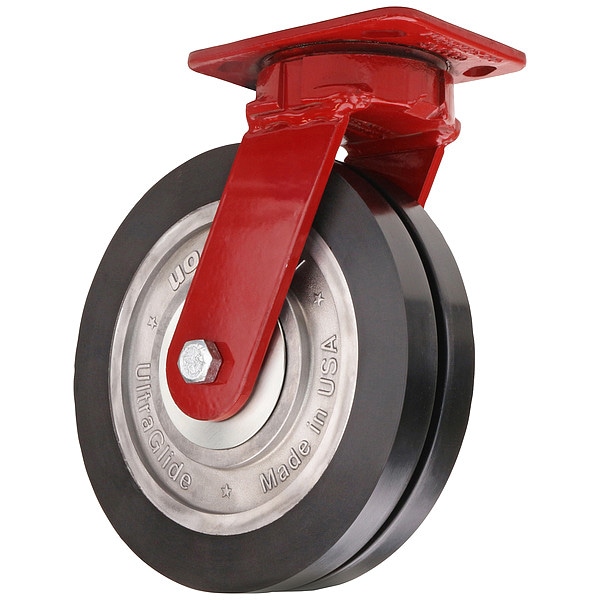 PlateCaster, KingpinlessSwivel, PU, 9 1/2"H