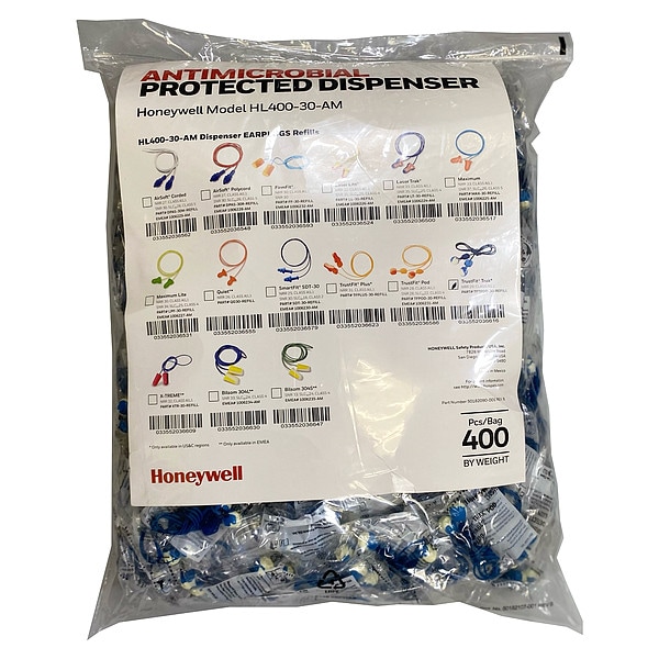 HL400 Earplug Dispenser Refill, Foam, Pod, 28 dB NRR, Corded