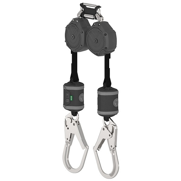 V-SHOCK Personal Fall Limiter Self-Retracting Lifeline, 6 ft. Length, Quick-Connect, Aluminum