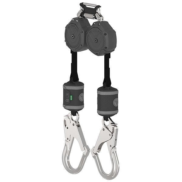 V-SHOCK Personal Fall Limiter Self-Retracting Lifeline, 6 ft. Length, Carabiner, Aluminum, 2 Leg(s)