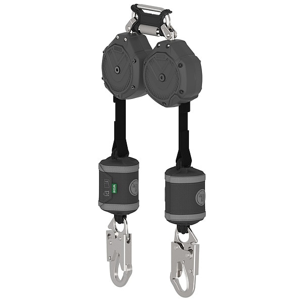 V-SHOCK Personal Fall Limiter Self-Retracting Lifeline, 6 ft. Length, Quick-Connect, Aluminum