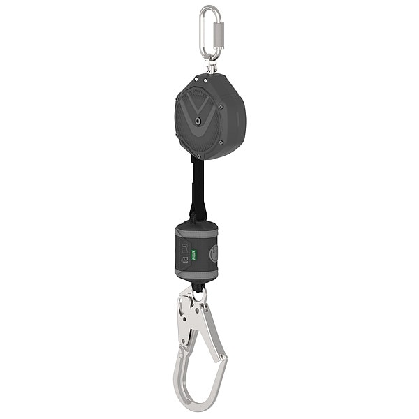 V-SHOCK Personal Fall Limiter Self-Retracting Lifeline, 10 ft. Length, Carabiner, Steel, 1 Leg(s)
