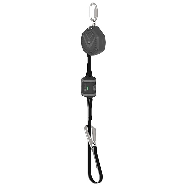 V-SHOCK Personal Fall Limiter Self-Retracting Lifeline, 10 ft. Length, Carabiner, Steel, 1 Leg(s)