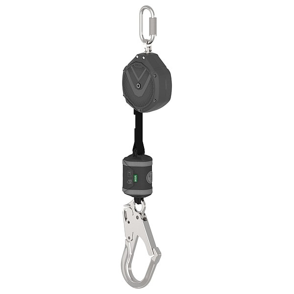 V-SHOCK Personal Fall Limiter Self-Retracting Lifeline, 10 ft. Length, Carabiner, Steel, 1 Leg(s)