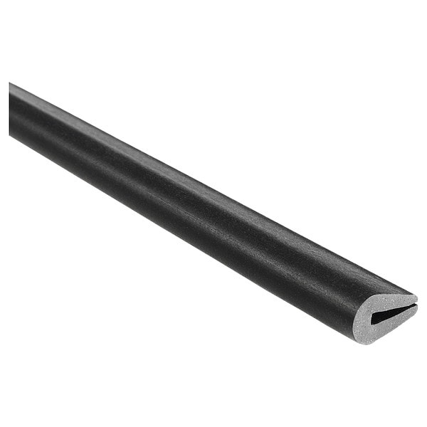 Rubber Edge Trim, 100ft L, Black, 1/4in W