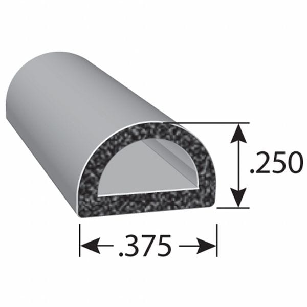 Weather Seal, EPDM Rubber, Black, 100 ft L