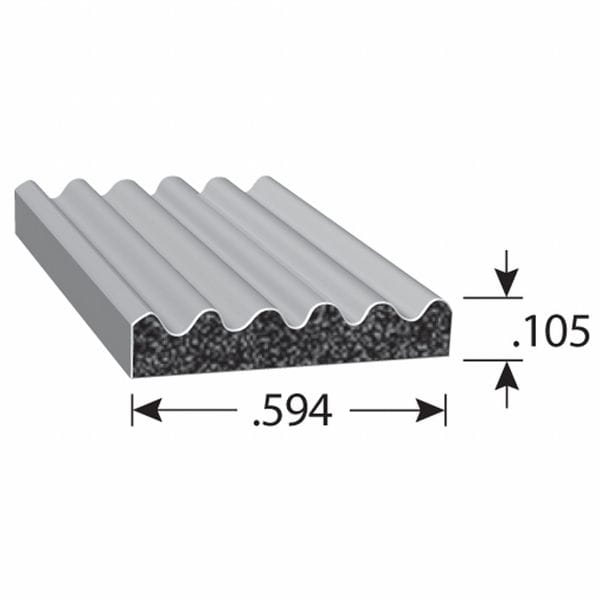 Seal, EPDM Rubber, Black, 100 ft L
