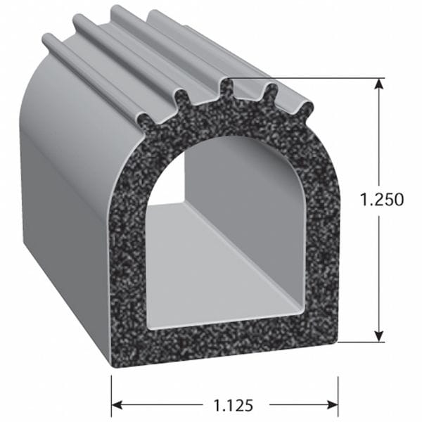 Seal, EPDM Rubber, Black, 25 ft L