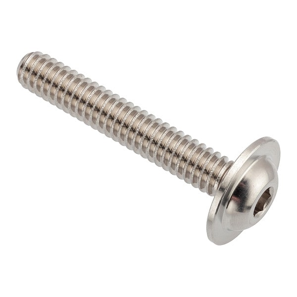 1/4"-20 x 1 1/2 in Button Flanged, Plain 316 Stainless Steel