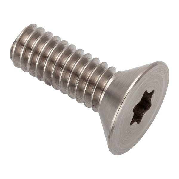 1/4"-20 Socket Head Cap Screw, Flat, Plain Stainless Steel, 3/4 in Length