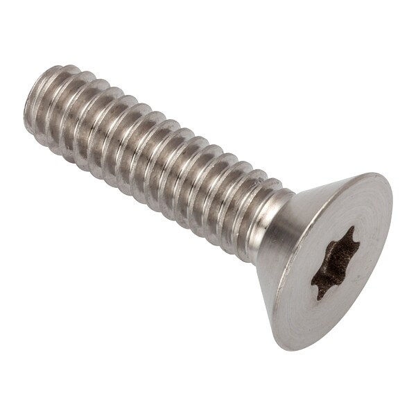 1/4"-20 Socket Head Cap Screw, Flat, Plain Stainless Steel, 1 in Length