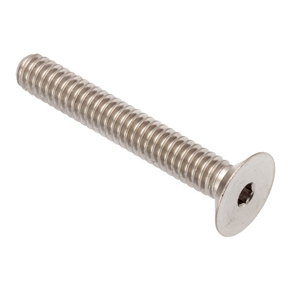 1/2"-13 Socket Head Cap Screw, Flat, Plain 18-8 Stainless Steel, 2 in Length