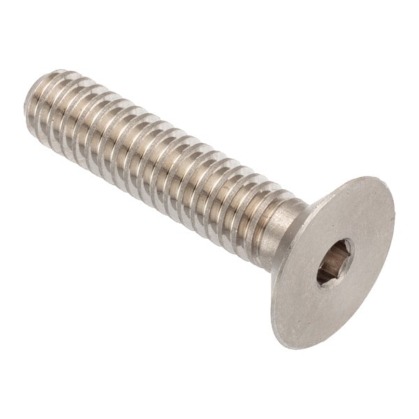 1/2"-13 Socket Head Cap Screw, Flat, Plain 18-8 Stainless Steel, 1 in Length