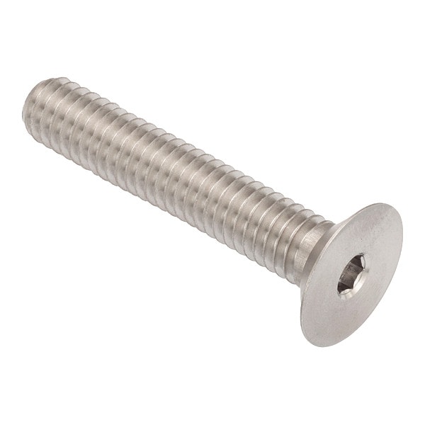 3/8"-16 Socket Head Cap Screw, Flat, Plain 18-8 Stainless Steel, 3 in Length