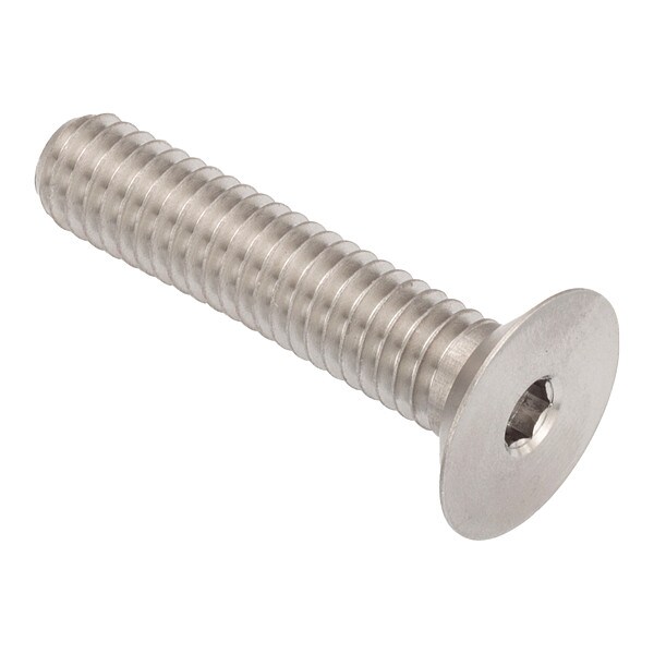 5/16"-18 Socket Head Cap Screw, Flat, Plain 18-8 Stainless Steel, 2 in Length