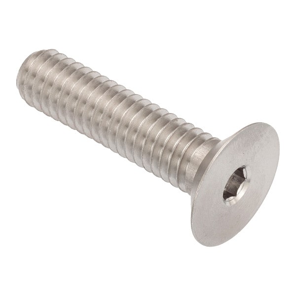 5/16"-18 Socket Head Cap Screw, Flat, Plain 18-8 Stainless Steel, 1-3/4 in Length