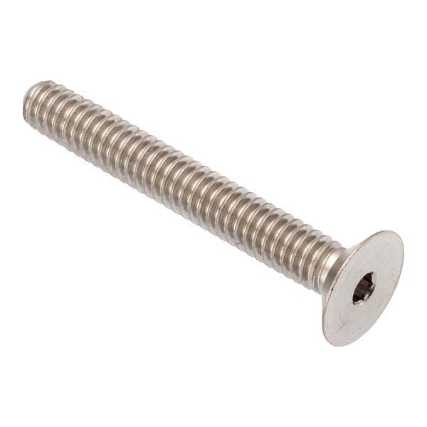 5/8"-11 Socket Head Cap Screw, Flat, Plain 18-8 Stainless Steel, 2-1/2 in Length