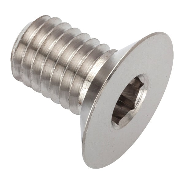 M10-1.50 Socket Head Cap Screw, Flat, Plain 316 Stainless Steel, 12 mm Length