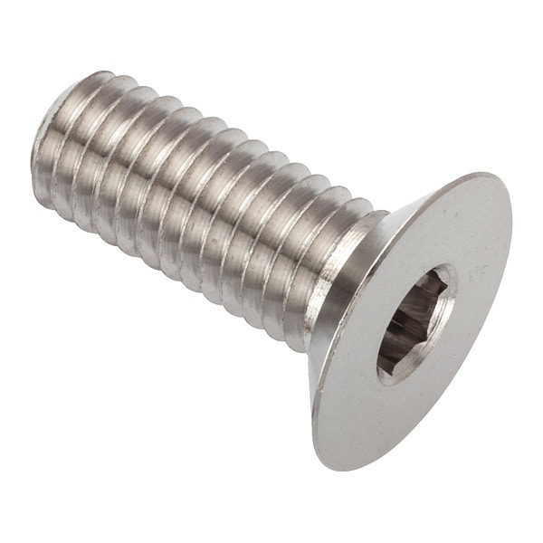 M12-1.75 Socket Head Cap Screw, Flat, Plain 316 Stainless Steel, 25 mm Length