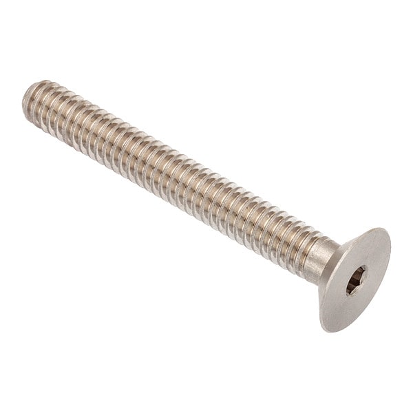 1/4"-20 Socket Head Cap Screw, Flat, Plain 316 Stainless Steel, 2 in Length