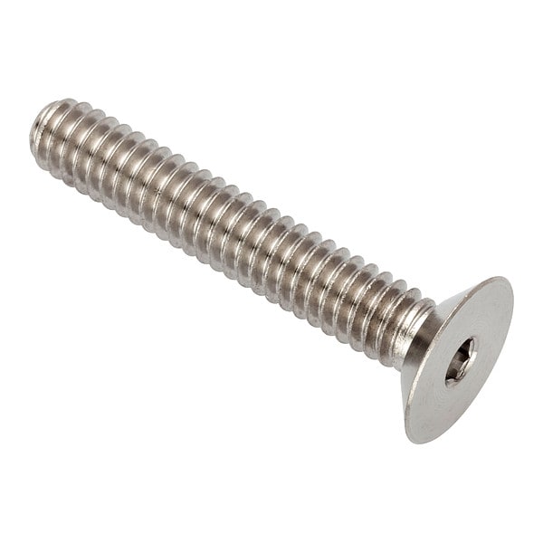 1/4"-20 Socket Head Cap Screw, Flat, Plain 316 Stainless Steel, 1-1/2 in Length
