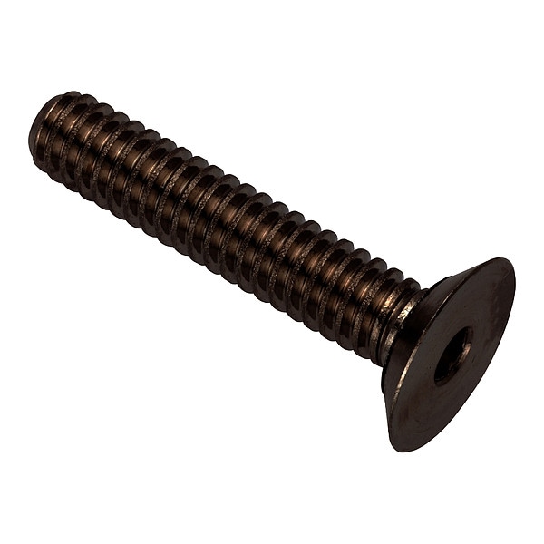 1/4"-20 Socket Head Cap Screw, Flat, Black Oxide 316 Stainless Steel, 1-1/4 in Length