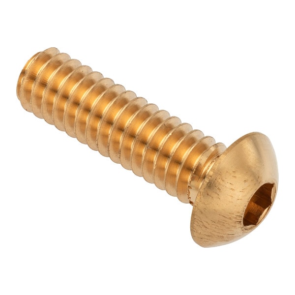 1/2"-20 Socket Head Cap Screw, Button, Plain Brass, 7/8 in Length