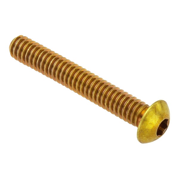 1/2"-13 Socket Head Cap Screw, Button, Plain Brass, 2 in Length