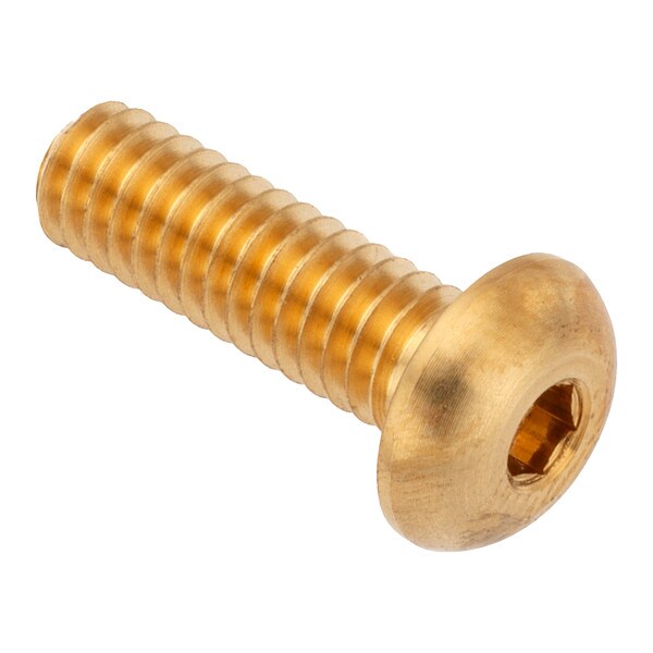 1/2"-13 Socket Head Cap Screw, Button, Plain Brass, 3/4 in Length