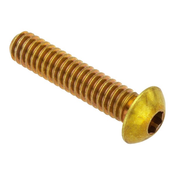 1/2"-13 Socket Head Cap Screw, Button, Plain Brass, 1-1/8 in Length