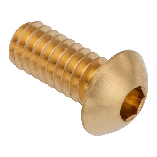 1/2"-13 Socket Head Cap Screw, Button, Plain Brass, 5/8 in Length
