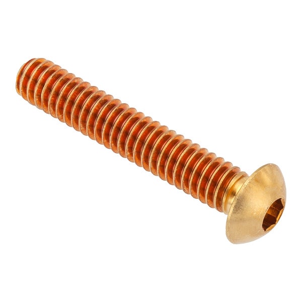 1/4"-28 Socket Head Cap Screw, Button, Plain Brass, 1-1/2 in Length