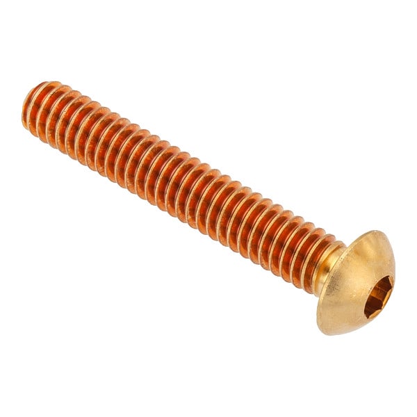 1/4"-28 Socket Head Cap Screw, Button, Plain Brass, 1-5/8 in Length