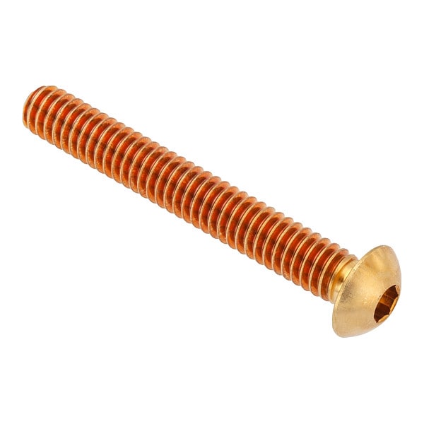 5/16"-18 Socket Head Cap Screw, Button, Plain Brass, 1-7/8 in Length