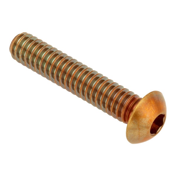 7/16"-14 Socket Head Cap Screw, Button, Plain Brass, 1-1/4 in Length