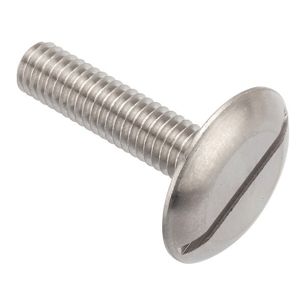 M6-1.00 x 25 mm Slotted Truss Machine Screw, Plain 18-8 Stainless Steel