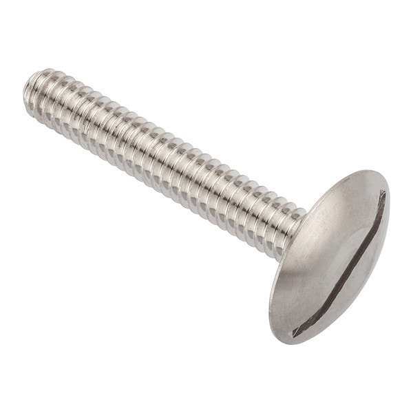 1/4"-20 x 1 1/2 in Slotted Truss Machine Screw, Plain 18-8 Stainless Steel