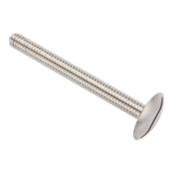 1/4"-20 x 2 1/2 in Slotted Truss Machine Screw, Plain 18-8 Stainless Steel