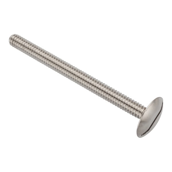 1/4"-20 x 3 in Slotted Truss Machine Screw, Plain 18-8 Stainless Steel