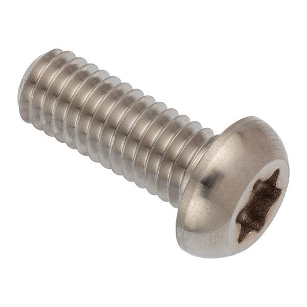 M6-1.00 x 16 mm Torx Button Machine Screw, Plain Stainless Steel
