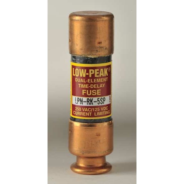 UL Class Fuse, RK1 Class, Time-Delay, 5A, 250V AC, Non-Indicating