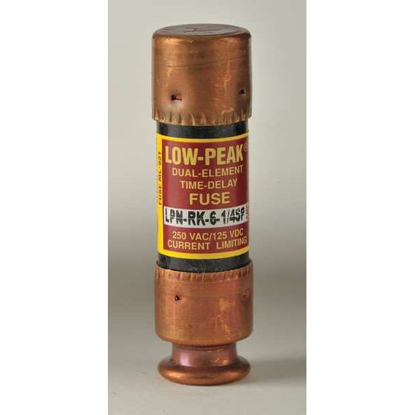 UL Class Fuse, RK1 Class, Time-Delay, 6.25A, 250V AC, Non-Indicating