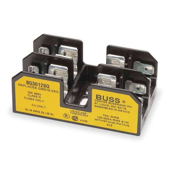Open Fuse Block, G UL Class, 600V AC/DC Volt Rating, 2 Poles, Screw with Quick Connect