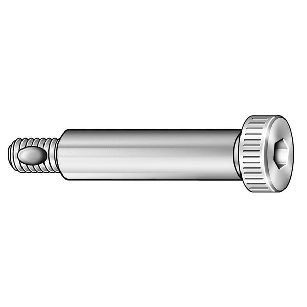 Self-Locking Shoulder Screws, M8-1.25 Thr Sz, 13 mm Thr Lg, 35 mm Shoulder Lg, Alloy Steel, 5 PK